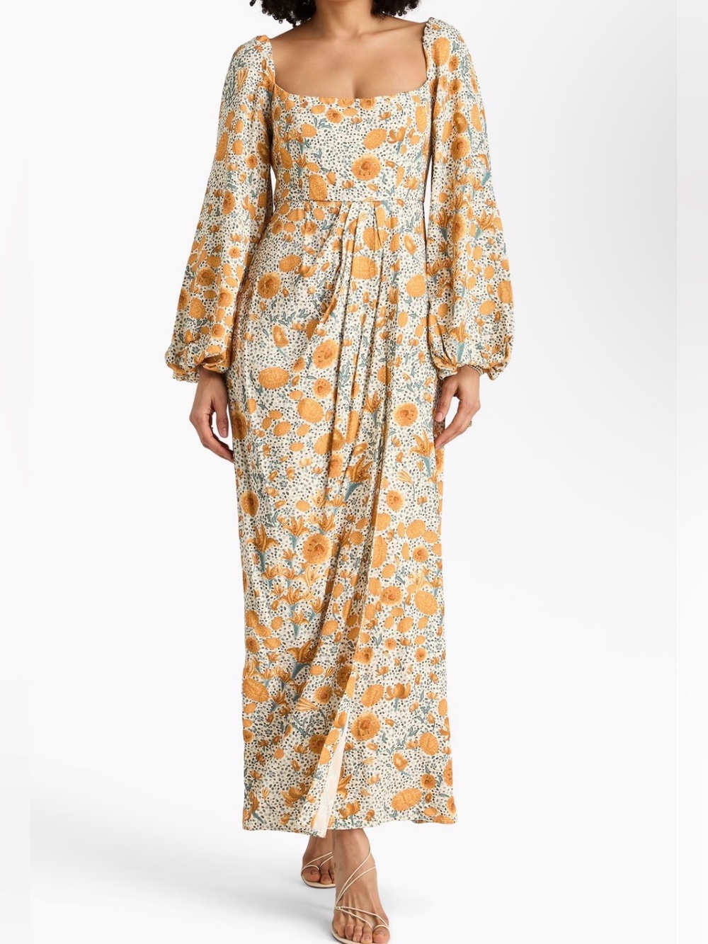 Agua by Agua Bendita Marigold Floral Maxi Dress